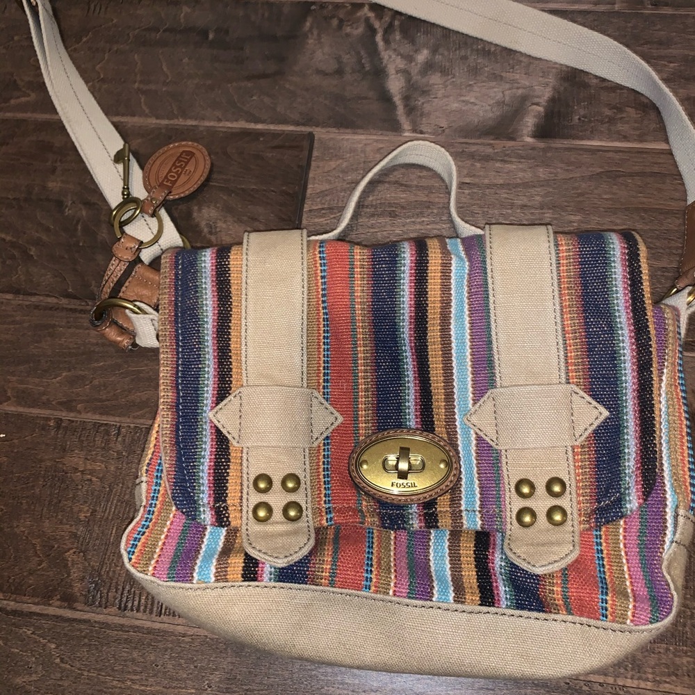 Striped Fosil purse